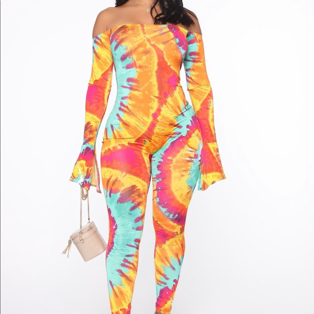 Fashion Nova Tie Dye Jumpsuit
